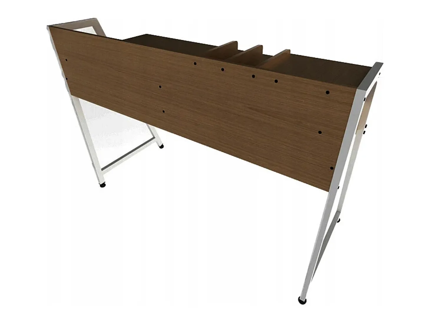 MESA MODERNA COM GAVETAS E DIVISÓRIAS EM CARVALHO ESCURO PREMIUM 100 CM
