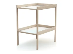 Mesa muda-fraldas com 1 prateleira de madeira Faia em bruto MILO