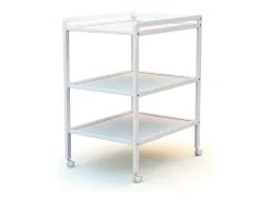 Mesa muda-fraldas com 2 prateleiras LILO de madeira Branco