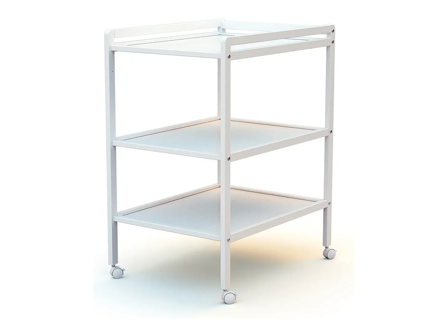 Mesa muda-fraldas com 2 prateleiras LILO de madeira Branco