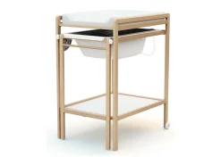 Mesa muda-fraldas com banheira ESSENTIEL de madeira Faia envernizada