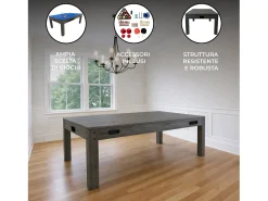 Mesa Multijogos 7 em 1 Bilhar, Pingue-pongue, Air Hockey, Xadrez com Acessórios