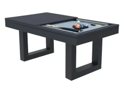 Mesa multi-jogos 3 em 1 bilhar e pingue-pongue em madeira preta DENVER - Elegância e entretenimento garantidos