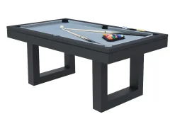 Mesa multi-jogos 3 em 1 bilhar e pingue-pongue em madeira preta DENVER - Elegância e entretenimento garantidos