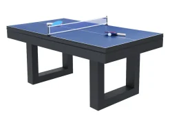 Mesa multi-jogos 3 em 1 bilhar e pingue-pongue em madeira preta DENVER - Elegância e entretenimento garantidos