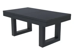 Mesa multi-jogos 3 em 1 bilhar e pingue-pongue em madeira preta DENVER - Elegância e entretenimento garantidos