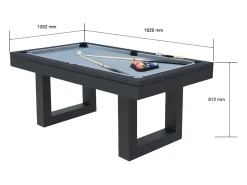 Mesa multi-jogos 3 em 1 bilhar e pingue-pongue em madeira preta DENVER - Elegância e entretenimento garantidos