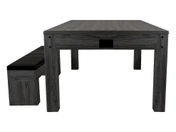 Mesa Multijogos 7 em 1 com Banco Efeito Cinza Bilhar Pingue-Pongue Air Hockey
