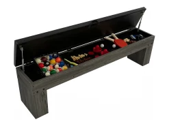 Mesa Multijogos 7 em 1 com Banco Efeito Cinza Bilhar Pingue-Pongue Air Hockey