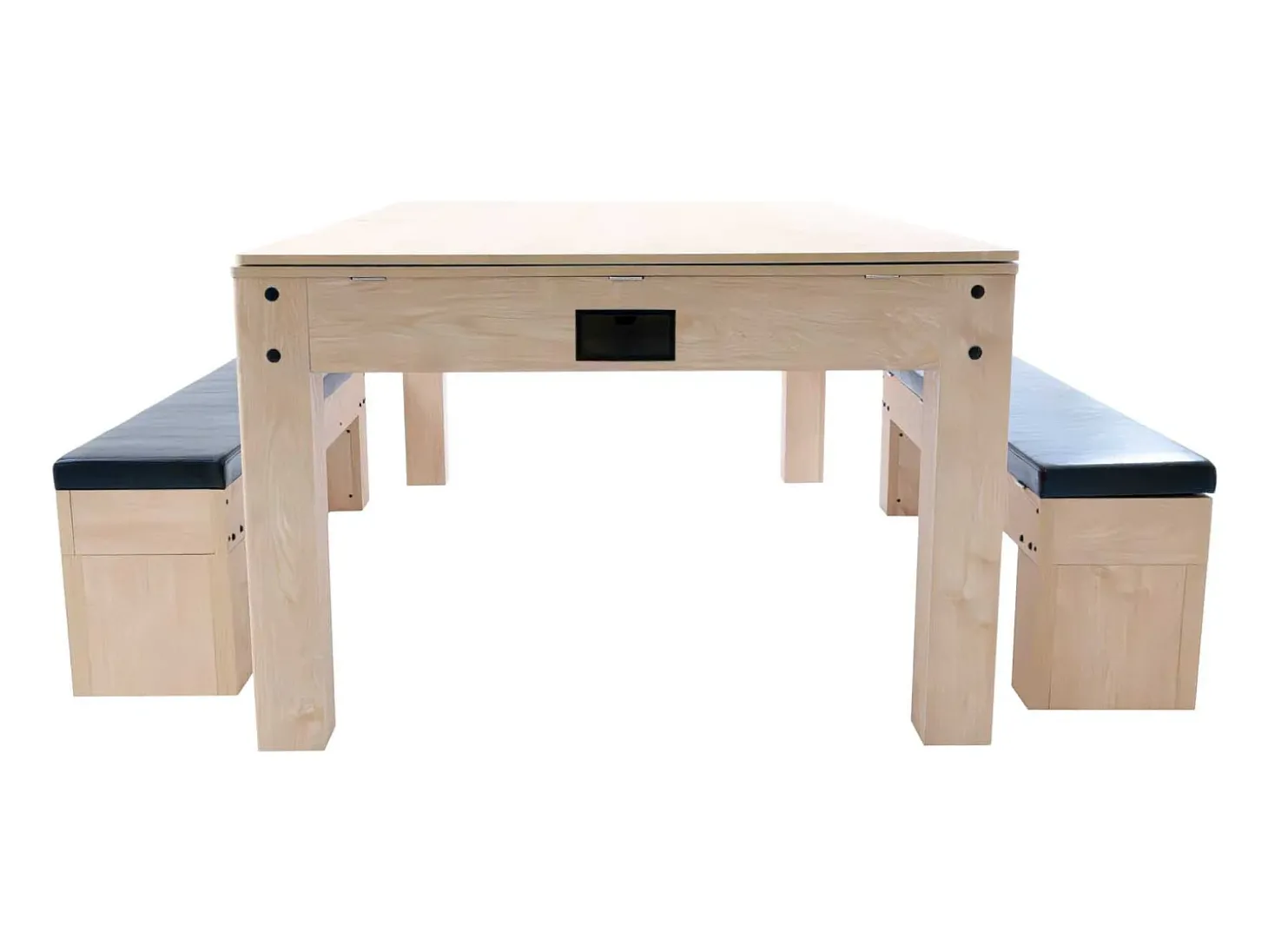 Mesa Multijogos 7 em 1 com 2 Bancos Efeito Carvalho Bilhar Air Hockey Xadrez