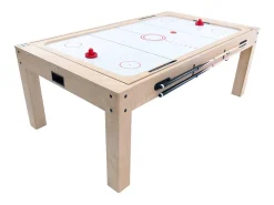 Mesa Multijogos 7 em 1 com 2 Bancos Efeito Carvalho Bilhar Air Hockey Xadrez