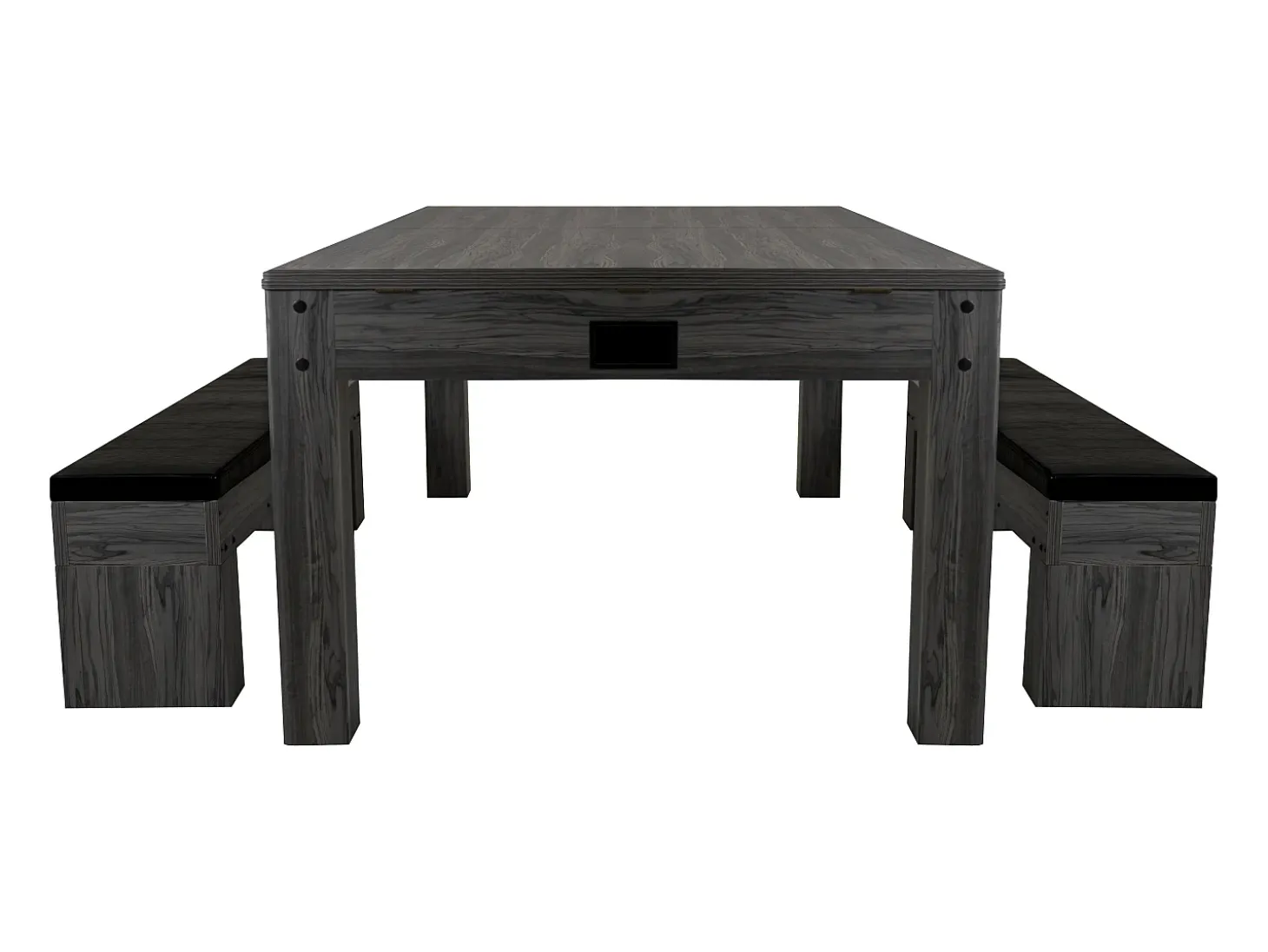 Mesa Multijogos 7 em 1 com 2 Bancos Efeito Cinza Bilhar Pingue-Pongue Air Hockey