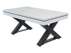 Mesa multi-jogos em madeira branca pingue-pongue e bilhar TEXAS - 3 em 1, alta qualidade, design elegante