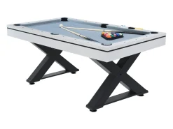 Mesa multi-jogos em madeira branca pingue-pongue e bilhar TEXAS - 3 em 1, alta qualidade, design elegante