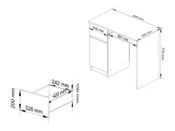 Mesa Para Computador Piksel em Carvalho Craft - Design Esquerdo