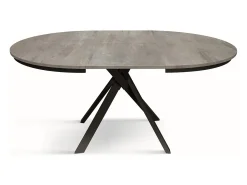 Mesa redonda cinzenta cimento, pernas de metal antracite 120-170cm - PANTELLERIA