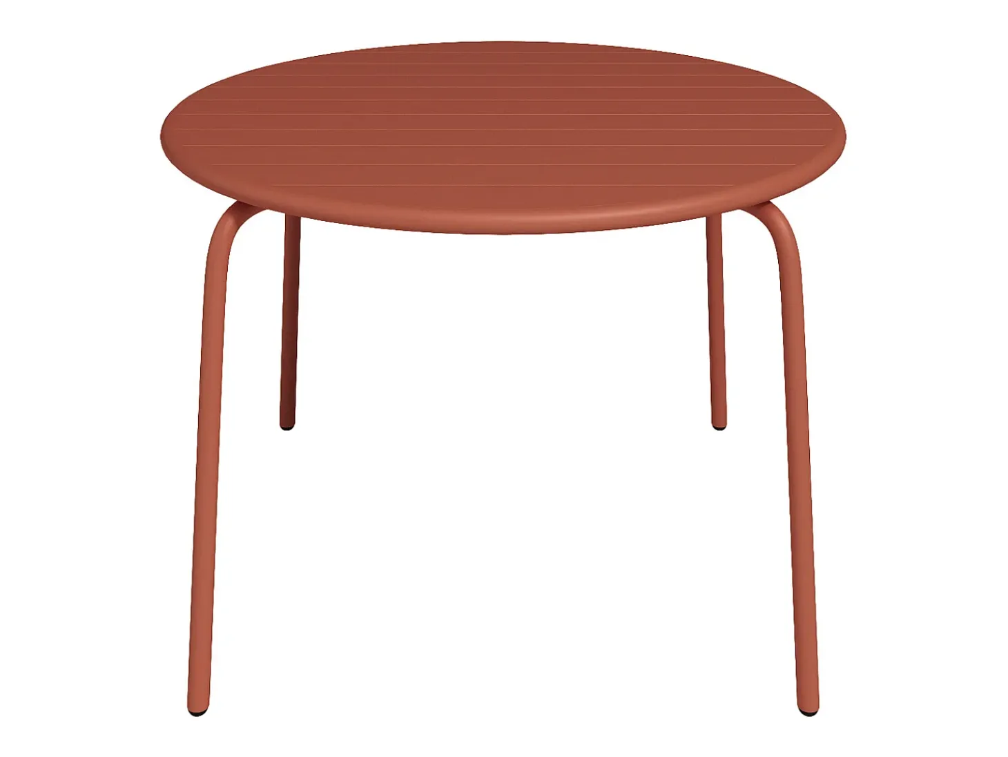 Mesa redonda de jardim em metal D. 110 cm terracota - MIRMANDE
