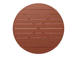 Mesa redonda de jardim em metal D. 110 cm terracota - MIRMANDE