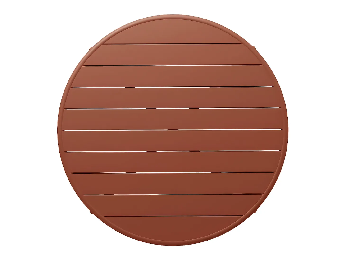 Mesa redonda de jardim em metal D. 110 cm terracota - MIRMANDE