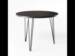 Mesa redonda MIKA Ø90 cm para cozinha, sala de estar, sala de jantar Preta