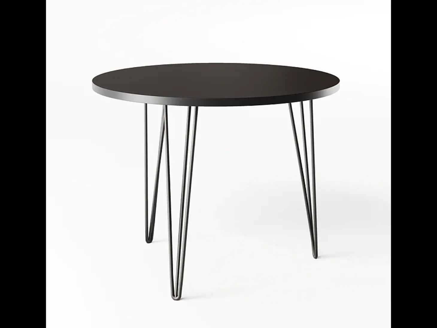 Mesa redonda MIKA Ø90 cm para cozinha, sala de estar, sala de jantar Preta