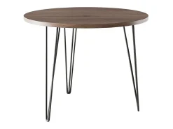 Mesa redonda MIKA Ø90 cm para cozinha, sala de estar, sala de jantar Carvalho Chocolate