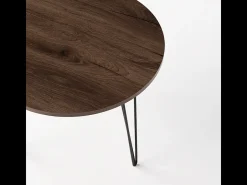 Mesa redonda MIKA Ø90 cm para cozinha, sala de estar, sala de jantar Carvalho Chocolate