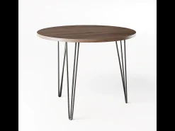 Mesa redonda MIKA Ø90 cm para cozinha, sala de estar, sala de jantar Carvalho Chocolate