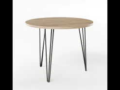 Mesa redonda MIKA Ø90 cm para cozinha, sala de estar, sala de jantar Carvalho Sonoma