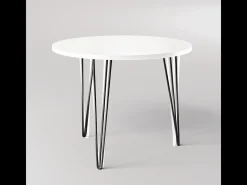 Mesa redonda MIKA Ø90 cm para cozinha, sala de estar, sala de jantar Branca