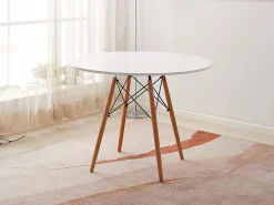 Mesa Redonda Nórdica 100cm. Sala de Jantar ou Cozinha Branco