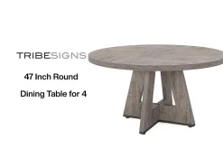Mesa redonda para sala de jantar, cozinha, sala de jantar, sala de estar, 120 cm, para 4 pessoas, marrom rústico (apenas a mesa)