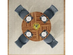 Mesa redonda para sala de jantar, cozinha, sala de jantar, sala de estar, 120 cm, para 4 pessoas, marrom rústico (apenas a mesa)