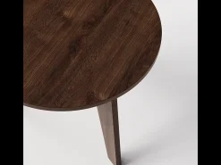 Mesa redonda ROSE Ø90 cm para cozinha, sala de estar, sala de jantar Carvalho Chocolate