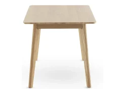 Mesa retangular 120x80 pés de hevea com tampo folheado a carvalho