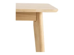 Mesa retangular 120x80 pés de hevea com tampo folheado a carvalho