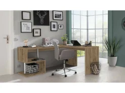 Mesa Sasha, mesa de canto para PC, mesa de escritório multiuso, mesa multiposições que economiza espaço, 100% Fabricado na Itália, 160x60h78 cm, Carvalho