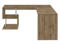 Mesa Sasha, mesa de canto para PC, mesa de escritório multiuso, mesa multiposições que economiza espaço, 100% Fabricado na Itália, 160x60h78 cm, Carvalho