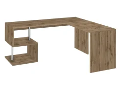 Mesa Sasha, mesa de canto para PC, mesa de escritório multiuso, mesa multiposições que economiza espaço, 100% Fabricado na Itália, 160x60h78 cm, Carvalho