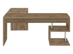 Mesa Sasha, mesa de canto para PC, mesa de escritório multiuso, mesa multiposições que economiza espaço, 100% Fabricado na Itália, 160x60h78 cm, Carvalho