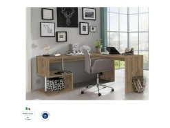 Mesa Sasha, mesa de canto para PC, mesa de escritório multiuso, mesa multiposições que economiza espaço, 100% Fabricado na Itália, 160x60h78 cm, Carvalho