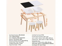 Mesa Sensorial, SucceBuy Conjunto de Mesa e Cadeira Sensorial para Crianças com 2