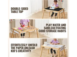 Mesa Sensorial, SucceBuy Conjunto de Mesa e Cadeira Sensorial para Crianças com 2