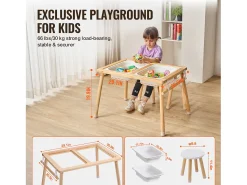 Mesa Sensorial, SucceBuy Conjunto de Mesa e Cadeira Sensorial para Crianças com 2