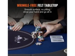 Mesa SucceBuy de Poker Plegável Ovalada para 8 Jogadores de 183cm, Blackjack de Cassino e Texas Holdem