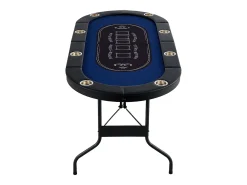 Mesa SucceBuy de Poker Plegável Ovalada para 8 Jogadores de 183cm, Blackjack de Cassino e Texas Holdem