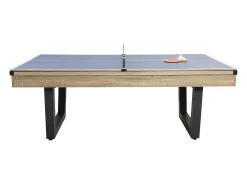 Mesa transformável bilhar e pingue-pongue, cor natural clara e preto C213,4 cm MELIAN
