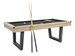 Mesa transformável bilhar e pingue-pongue, cor natural clara e preto C213,4 cm MELIAN