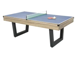 Mesa transformável bilhar e pingue-pongue, cor natural clara e preto C213,4 cm MELIAN