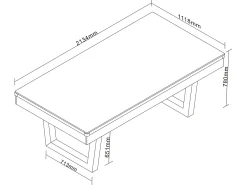 Mesa transformável bilhar e pingue-pongue, cor natural clara e preto C213,4 cm MELIAN
